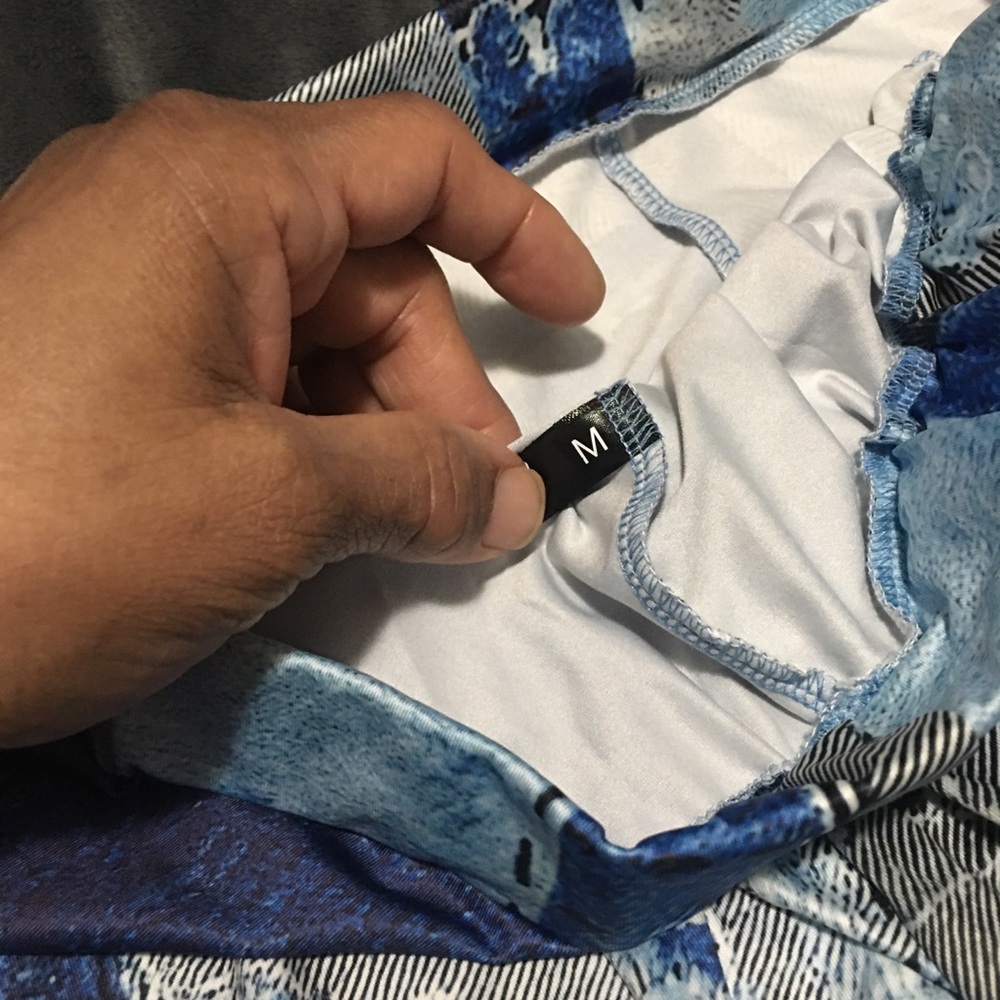 MIXED PRINT PANTS SET BLUE NEW SIZE MEDIUM LARGE EX LARGE AND. 2X AVAILABLE - Picture 4 of 4
